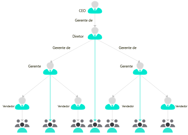 Diagrama da segurança hierárquica de uma organização.