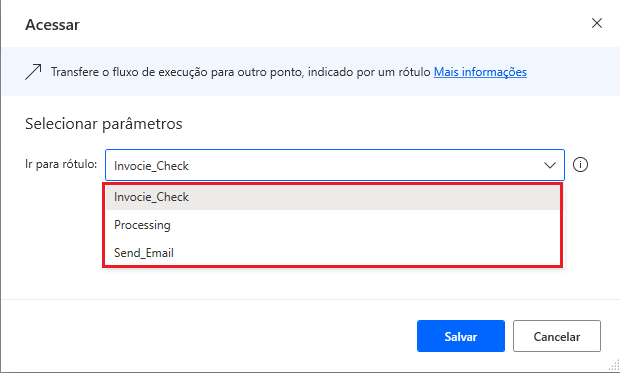 propriedades da ação 