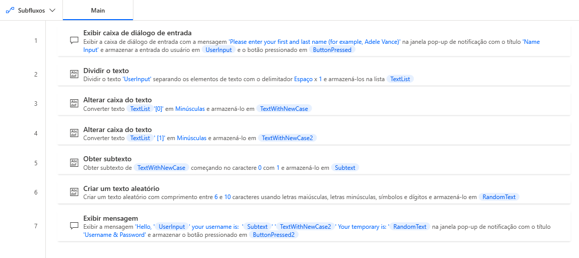 Captura de tela do fluxo concluído.