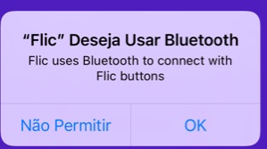 Captura de tela da solicitação de Bluetooth do Flic.