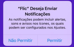 Captura de tela da solicitação de notificação do Flic.