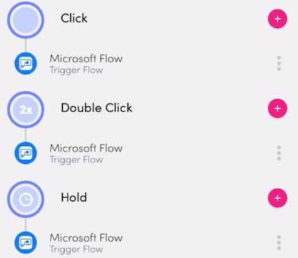 Captura de tela de clicar e manter pressionado do Microsoft Flow.