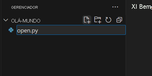Screenshot showing the creation of a new Python file in Visual Studio Code. 
