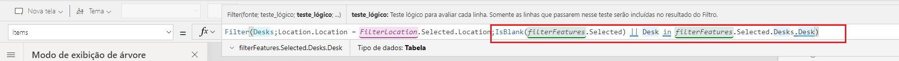 Captura de tela da área de edição da fórmula.