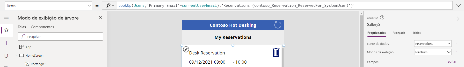 Captura de tela da fórmula de itens.