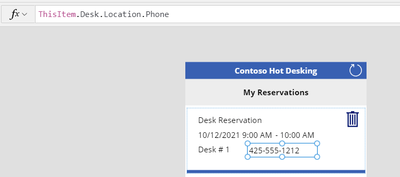 Captura de tela da posição do controle de rótulo.