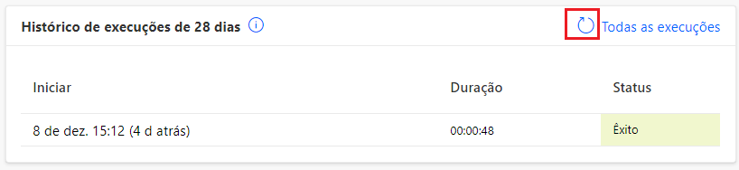Captura de tela do botão Atualizar.