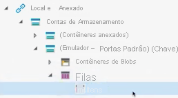 Screenshot that shows the emulator in Azure Storage Explorer.