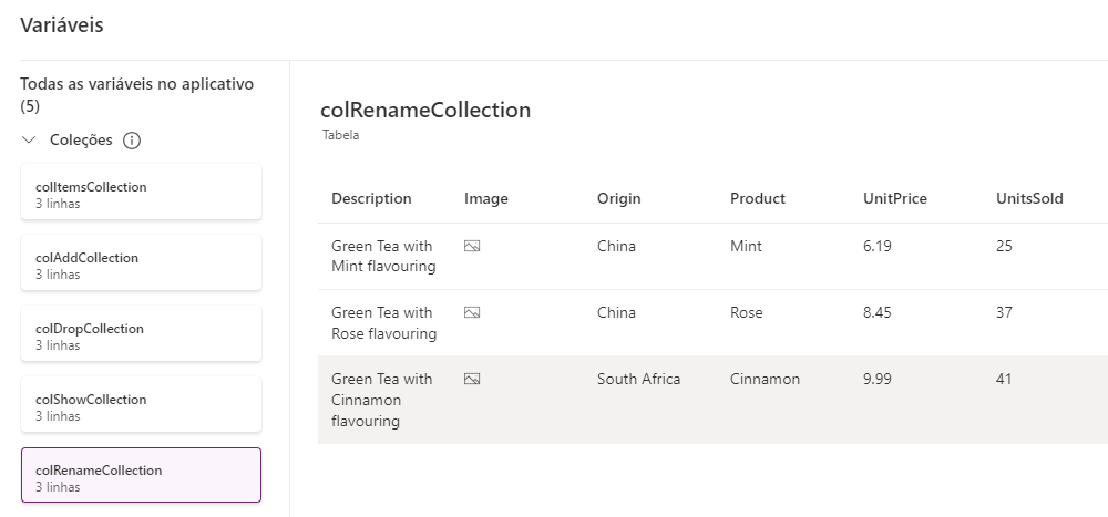 Captura de tela de colRenameCollection.