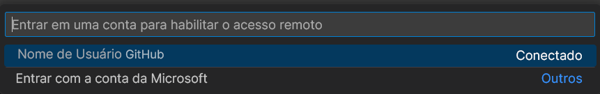 Captura de tela da solicitação para entrar.