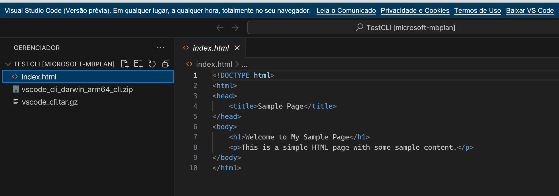 Captura de tela do código.