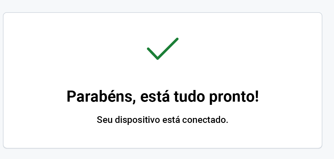 Captura de tela da confirmação.