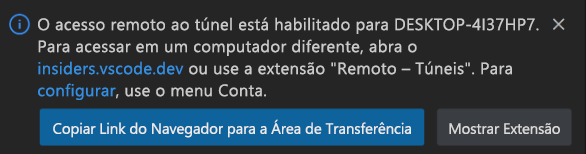 Captura de tela do link do túnel.