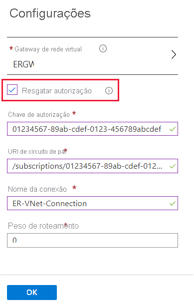 Azure portal - create connection settings tab
