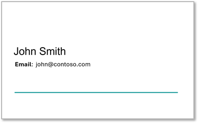 Foto de um cartão de visita para John Smith.