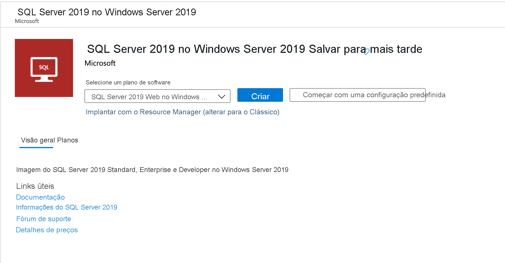 SQL Server VM Creation from Azure Marketplace