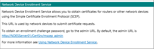 Captura de tela da mensagem do Serviço de Registro de Dispositivo de Rede.