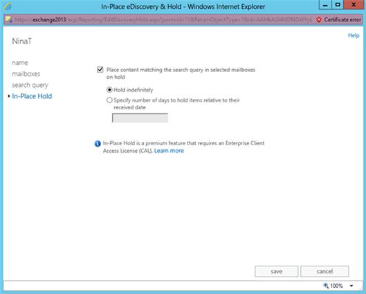 Captura de tela das configurações de bloqueio in-loco para um usuário.