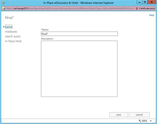 Captura de tela da página de propriedades de uma entrada de Bloqueio In-loco.