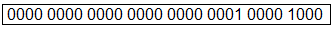 A 32-bit binary representation of the decimal value 264 (bits 8 and 4 are set).