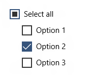 Os 3 estados de uma caixa de seleção
