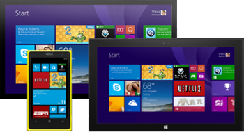 Captura de tela de diferentes tipos de dispositivos Windows.