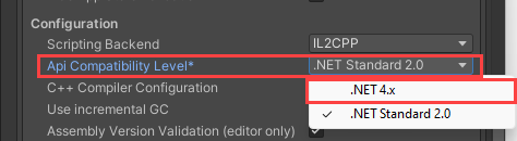 Screenshot showing the Select .NET 4.x equivalent.