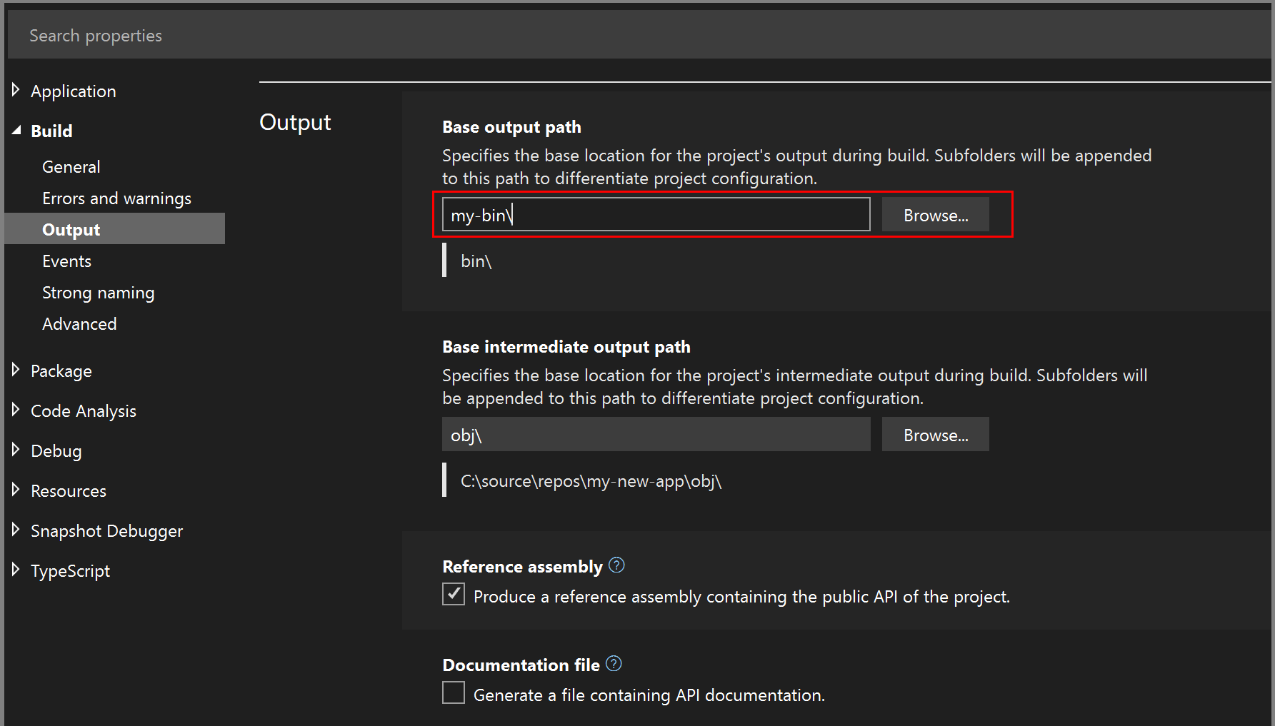 Configurações de confiança de arquivos e pastas - Visual Studio (Windows)