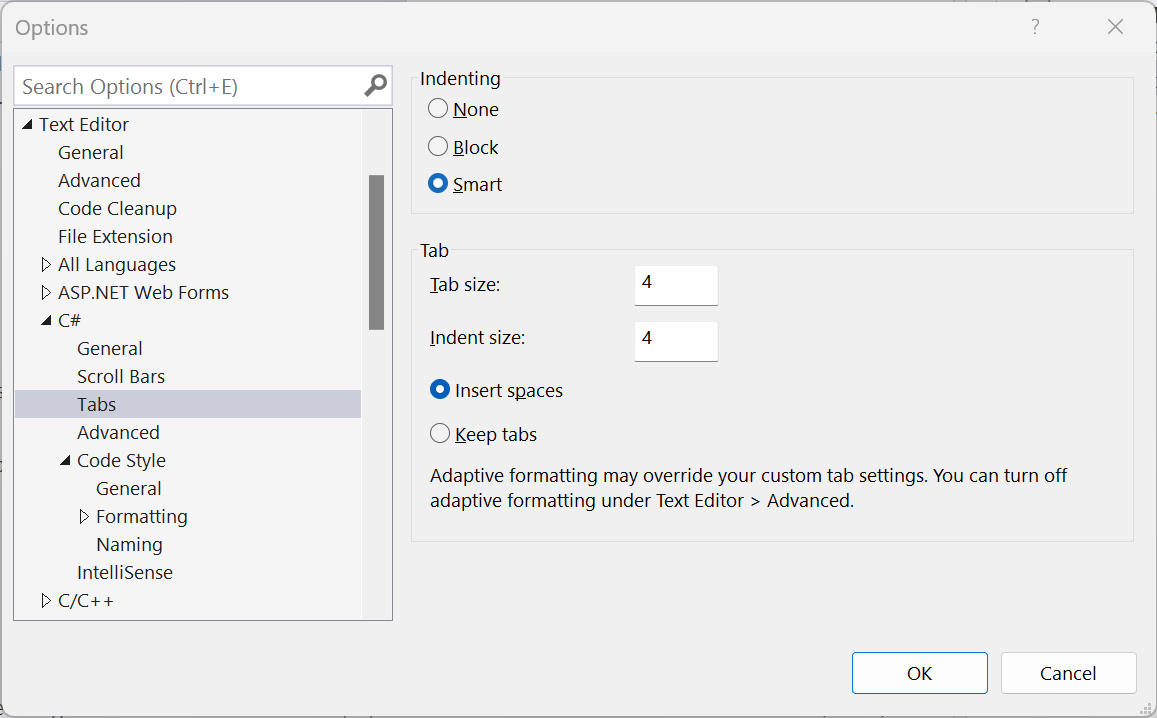 Configurações de confiança de arquivos e pastas - Visual Studio (Windows)