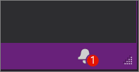 Captura de tela mostrando o ícone de notificação no IDE do Visual Studio.