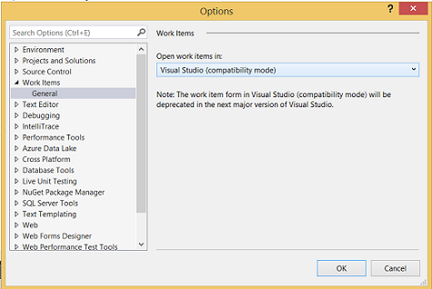 Work Item Form Compatibility mode