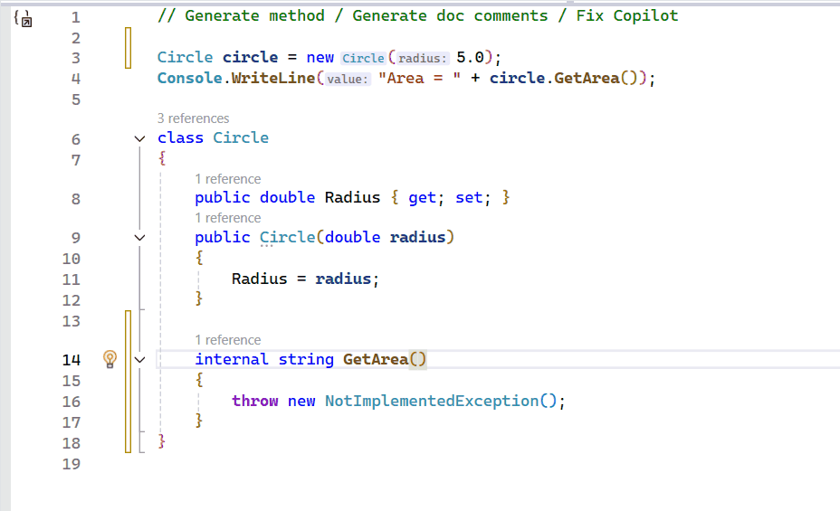 Implement com Copilot