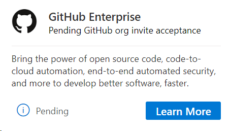 Aceitação de convite pendente do GitHub Enterprise