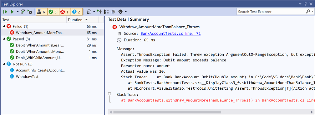 Introdução ao teste de unidade - Visual Studio (Windows)