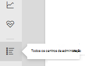 Captura de ecrã que mostra todos os centros de administração.