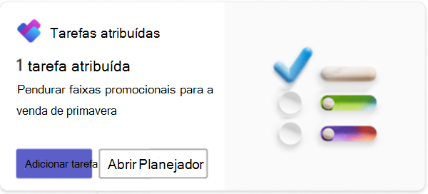 Captura de ecrã a mostrar um cartão de tarefas atribuído.