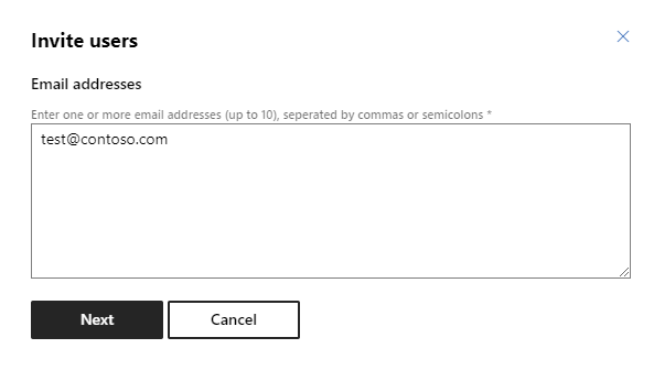 Captura de tela que mostra a caixa de diálogo convite do usuário.