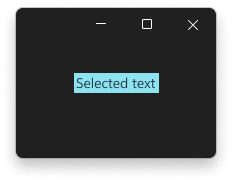 Uma janela com texto usando a cor do texto realçado na cor realçada.