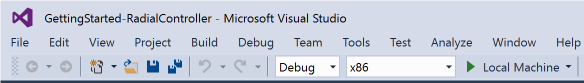 Botão de projeto de build do Visual Studio