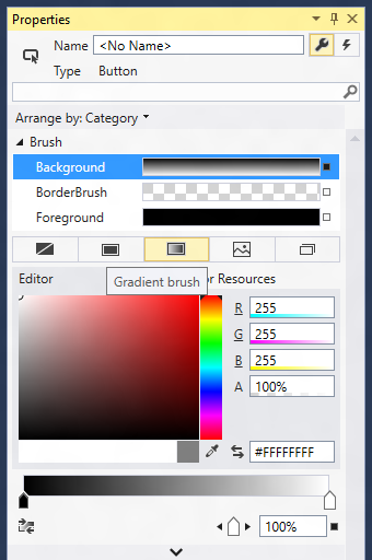Criar um gradiente linear no Visual Studio