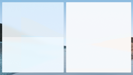 Uma imagem de duas janelas de aplicativo usando materiais de design.