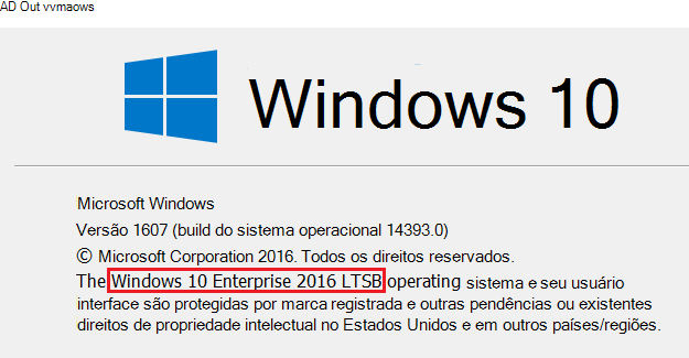 captura de tela do texto sobre a exibição do Windows.