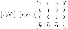 equação de uma matriz de translação para um novo ponto