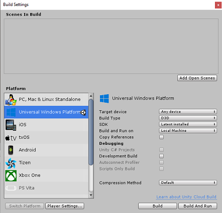 Captura de tela que mostra onde selecionar Alternar Plataforma.