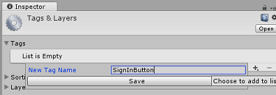 Captura de tela que mostra onde adicionar o nome da marca SignInButton.