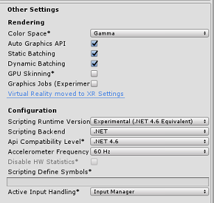 Screenshot that shows the Other Settings tab with the required settings.