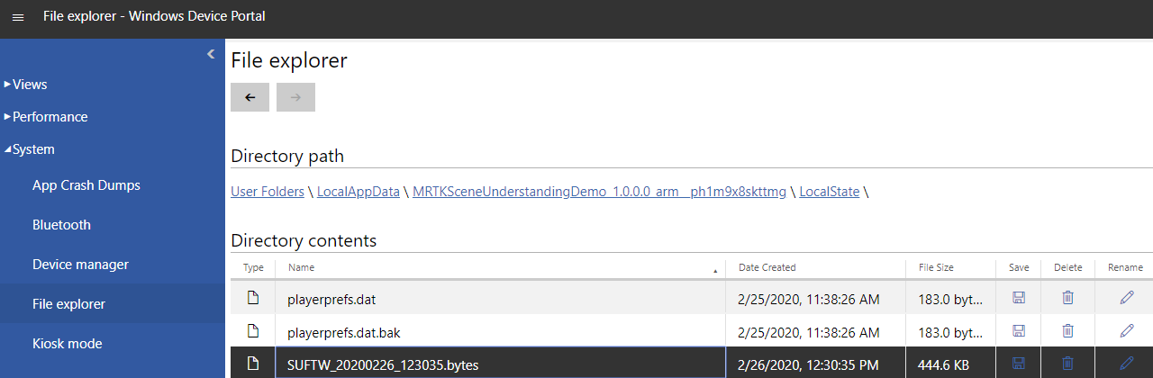 Local do portal do dispositivo do arquivo de bytes