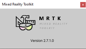 Caixa de diálogo de versão do MRTK