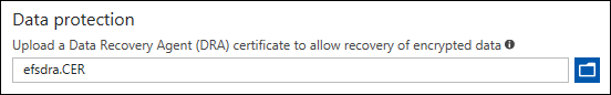 Microsoft Intune, carregue o certificado do Agente de Recuperação de Dados (DRA).