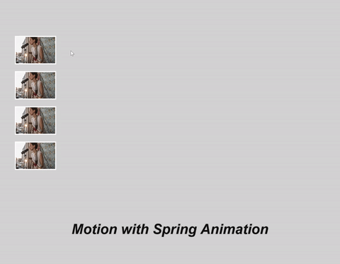 Movimento de escala com animação de mola